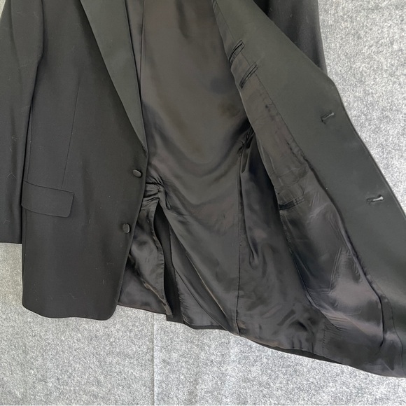 HART SCHAFFNER & MARX Wool Blazer Sports Coat 2 Button Single Vent Black 44R - Picture 3 of 10